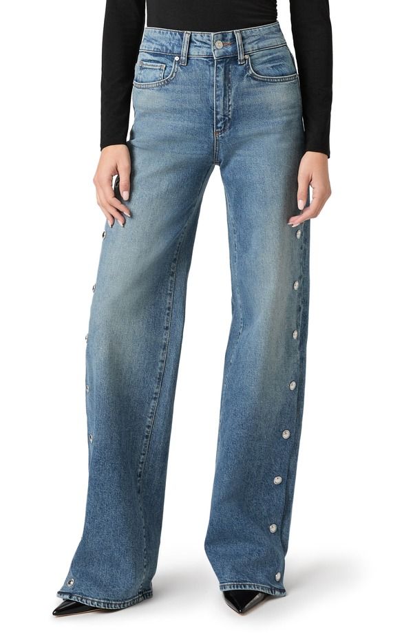 ペイジ レディース ボトムス デニムパンツ ハイウエスト ジーンズ PAIGE Sasha High Waist Side Seam Embellished Snap Jeans Cruising