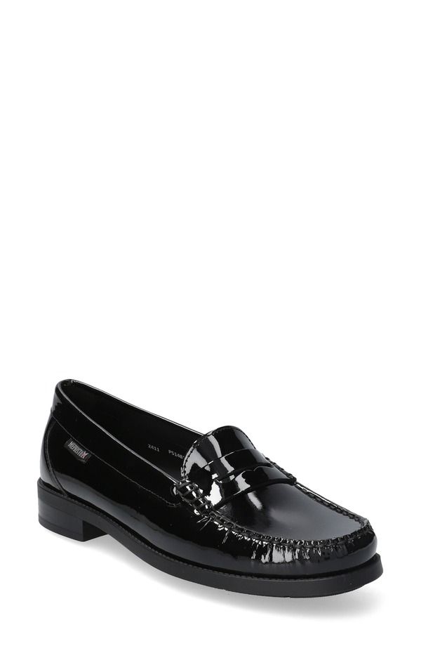 メフィスト レディース シューズ スリッポン・ローファー Mephisto Neda Penny Loafer Black Patent ブラック