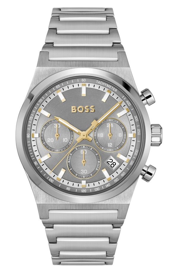 ボス メンズ アクセサリー 腕時計 BOSS Candor Chronograph Bracelet Watch 41mm Gray グレー 60,390円