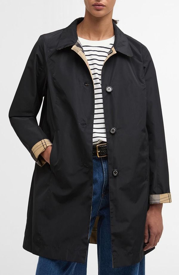 バブアー レディース アウター ジャケット・ブルゾン コート Barbour Babbity Reversible Raincoat Black Dress Tartan ブラック