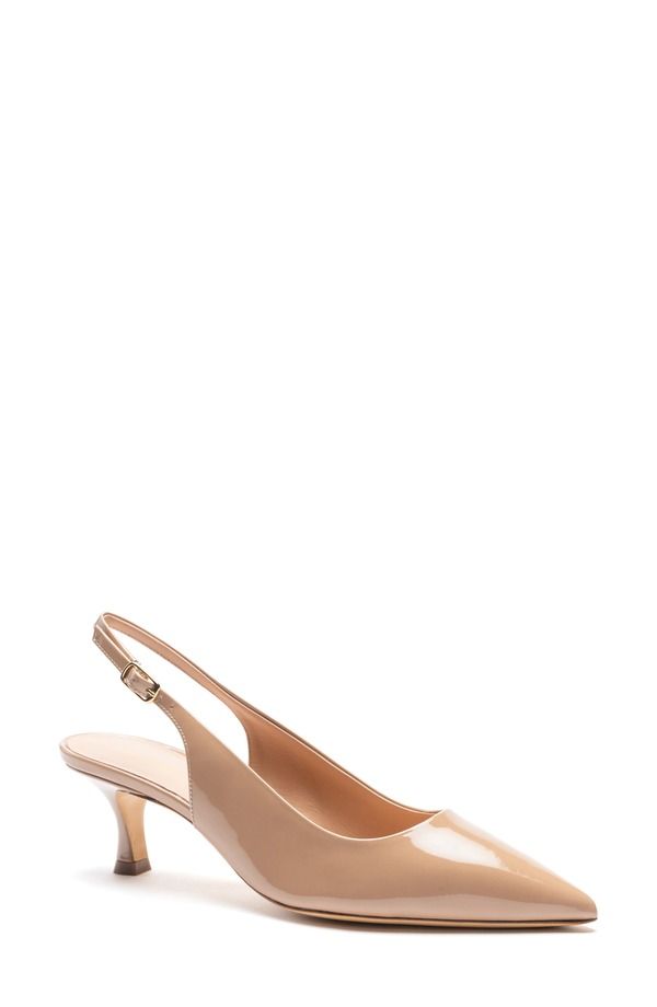 ブルーノマグリ レディース シューズ ヒール Bruno Magli Palerma Pointed Toe Kitten Heel Slingback Pump Biscuit Patent