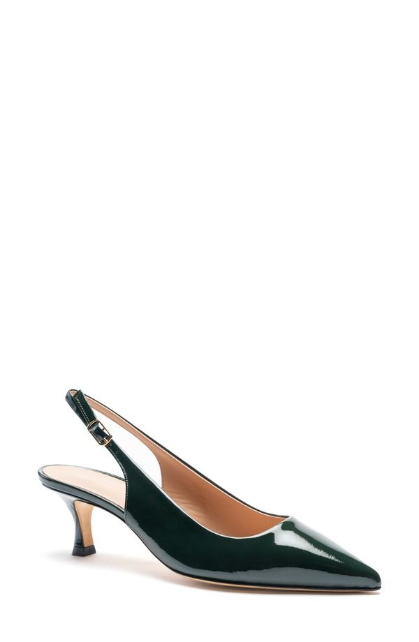 ブルーノマグリ レディース シューズ ヒール Bruno Magli Palerma Pointed Toe Kitten Heel Slingback Pump Emerald Patent エメラルド