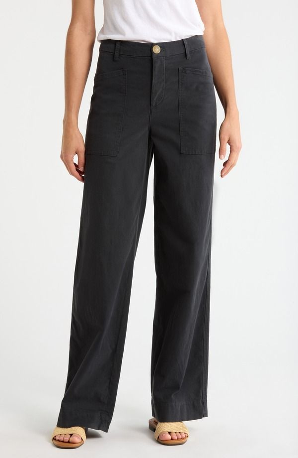 フランク ＆ アイリーン レディース ボトムス レギンス ワイドレッグ パンツ Frank Eileen Limerick Pocket Wide Leg Pants Washed Black ブラック 58,080円