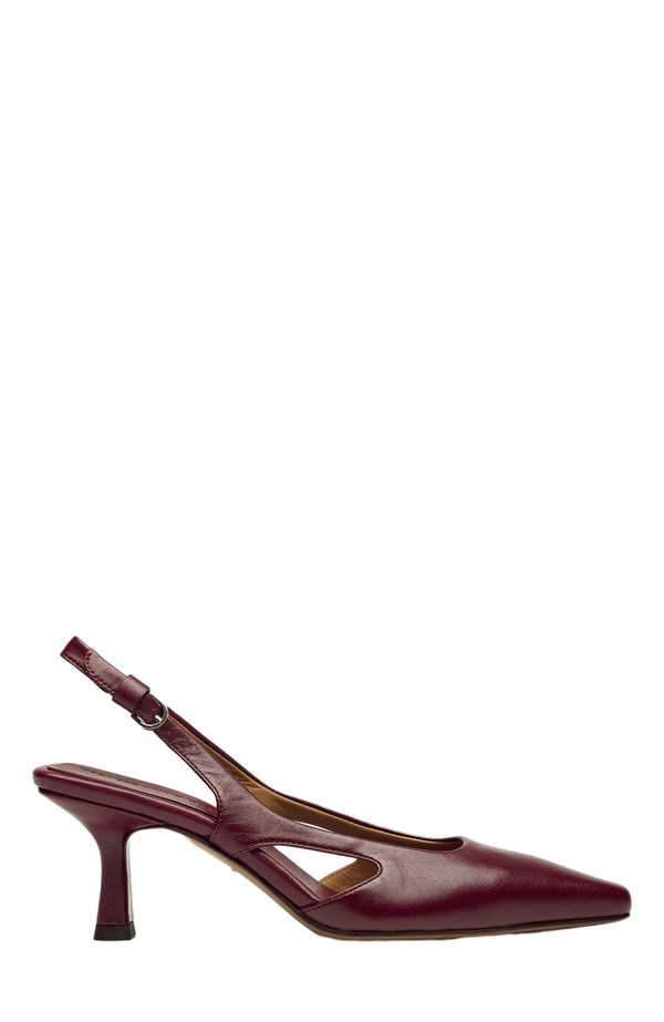 ウォントレスエッセンシャル レディース シューズ パンプス レザー ヒール Want Lessentiels Holton Smooth Leather Slingback Heels Dark Cherry