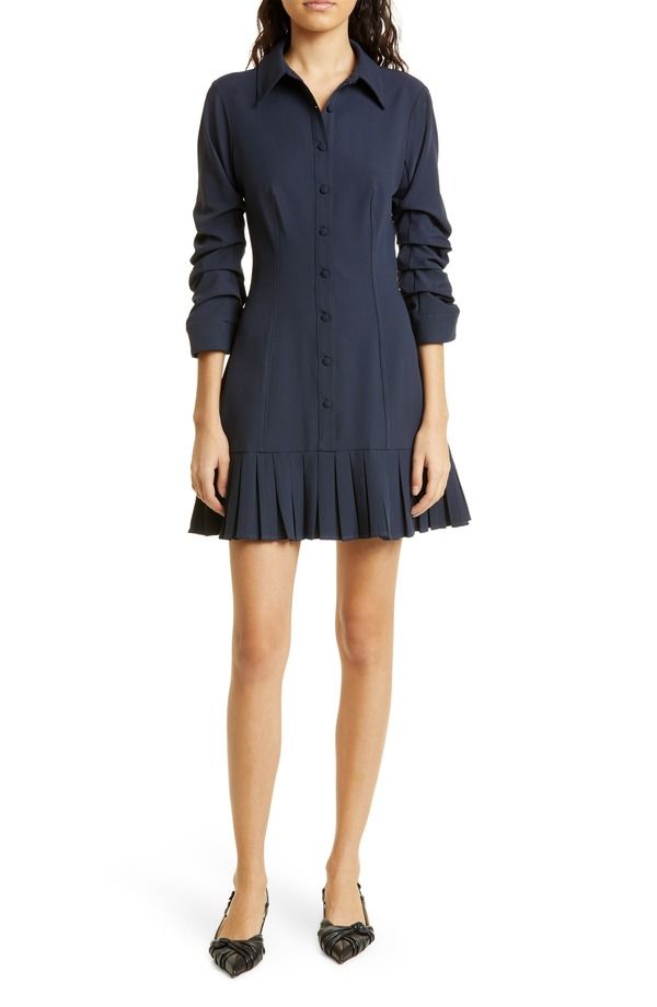 サンク セプト レディース トップス ワンピース シャツ Cinq Sept Lucilla Shirtdress Navy ネイビー