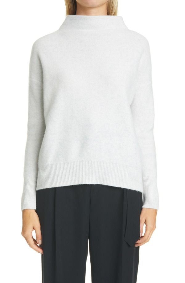 ヴィンス レディース アウター パーカー・スウェット スタンドネック Vince Boiled Cashmere Funnel Neck Pullover H Platinum 69,740円