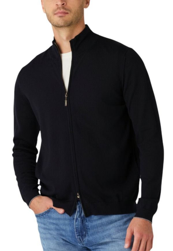 ロバート タルボット メンズ アウター パーカー・スウェット セーター Robertalbott Dalton Full Washable Merino Zip Sweater Navy WGray Tipping グレー 113,800円