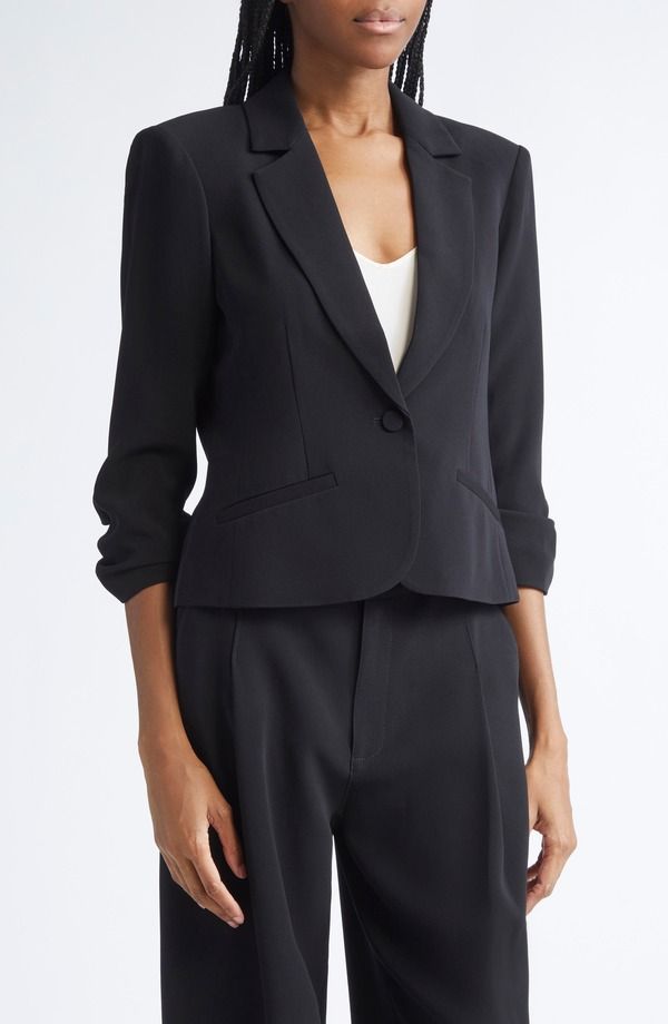 サンク セプト レディース アウター ジャケット・ブルゾン ブレザー Cinq Sept Le Petit Khloe Crop Blazer Black ブラック