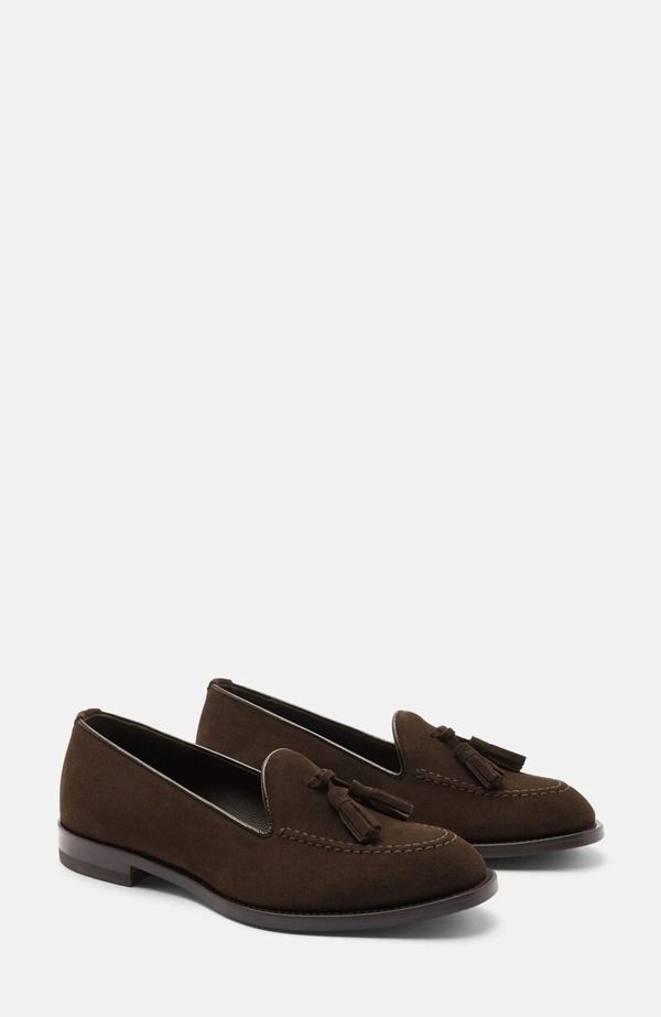 スカロッソ レディース シューズ スリッポン・ローファー SCAROSSO Sienna Loafers Brown Suede ブラウン