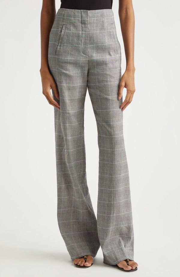 ヴェロニカ ベアード レディース ボトムス レギンス ワイドレッグ ハイウエスト パンツ Veronica Beard Jude High Waist Wide Leglen Plaid Pants Black Multi ブラック