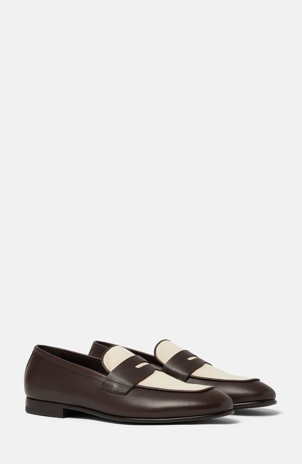 スカロッソ メンズ シューズ スリッポン・ローファー SCAROSSO Gregory Loafers Brown Calf ブラウン