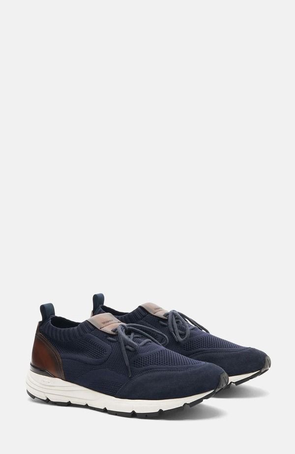 スカロッソ メンズ シューズ スニーカー SCAROSSO Robbie Sneakers Blue Knit ブルー