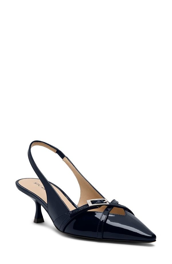 スチュアート ワイツマン レディース シューズ ヒール Stuart Weitzman Georgie Kitten Heel Slingback Pump Nice Blue ブルー