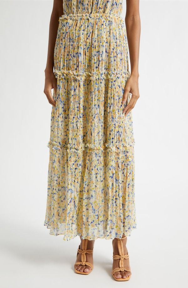 ウラ・ジョンソン レディース ボトムスカート フラワー柄 シルク マキシ フラワー Ulla Johnson Virginie Floral Silk Maxi Skirt Daffodil 88,990円