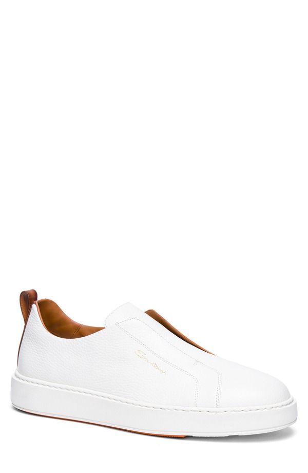 サントーニ メンズ シューズ スニーカー レース Santoni Victory LacelesslipOn Sneaker White ホワイト