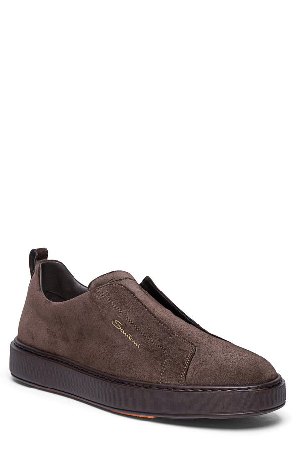 サントーニ メンズ シューズ スニーカー レース Santoni Victory LacelesslipOn Sneaker Dark Brown ブラウン