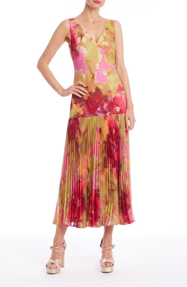 バッドグレイミッシカ レディース トップス ワンピース フラワー柄 プリーツ フラワー Badgley Mischka Collection Floral Pleated Cocktail Dress Pink Multi ピンク
