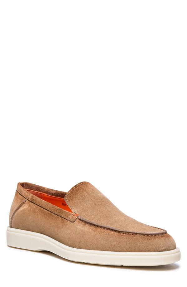 サントーニ メンズ シューズ スリッポン・ローファー Santoni Botanist SlipOn Shoe Light Brown Suede ブラウン