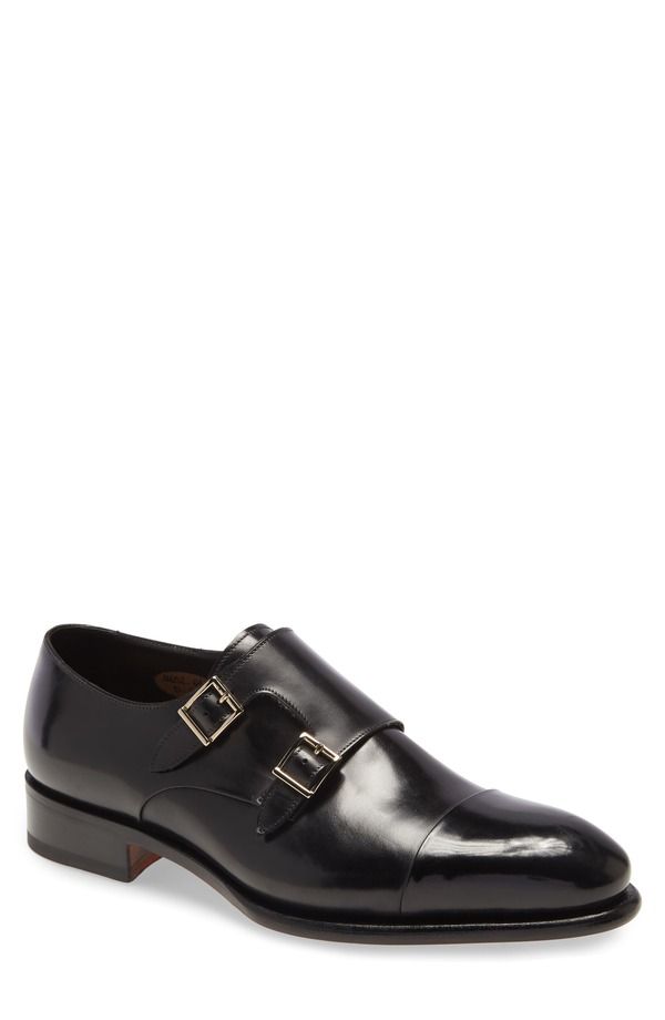 サントーニ メンズ シューズ モンクストラップ モンク SantoniRA Double Monk Strap Shoe Black ブラック