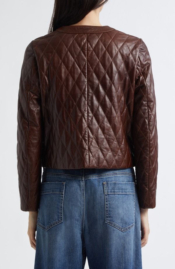 ニリロータン レディース アウター ジャケット・ブルゾン キルティング レザー Nili Lotan Amy Quilted Leather Jacket Bordeaux