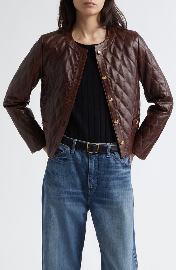 ニリロータン レディース アウター ジャケット・ブルゾン キルティング レザー Nili Lotan Amy Quilted Leather Jacket Bordeauxジャンパー・ブルゾン