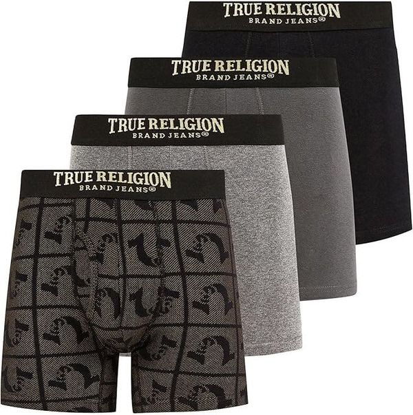 トゥルーレリジョン メンズ アンダーウェア ボクサーパンツ True Religion Boxer Briefstretch Underwear Pack of 4 Gold ゴールド