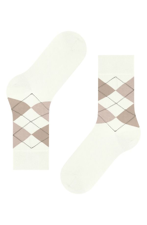 ファルケ レディース アンダーウェア 靴下 コットン Falke Argyle Organicotton Blend Crew Socks OffWhite オフホワイト