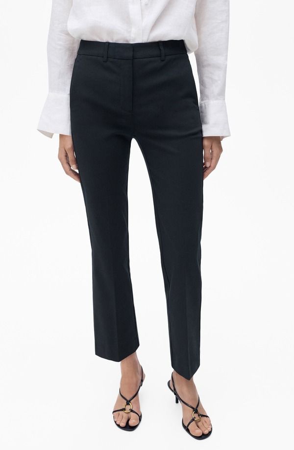 マンゴ レディース ボトムス デニムパンツ ストレート アンクル MANGO Ankle Straight Leg Pants Navy ネイビー