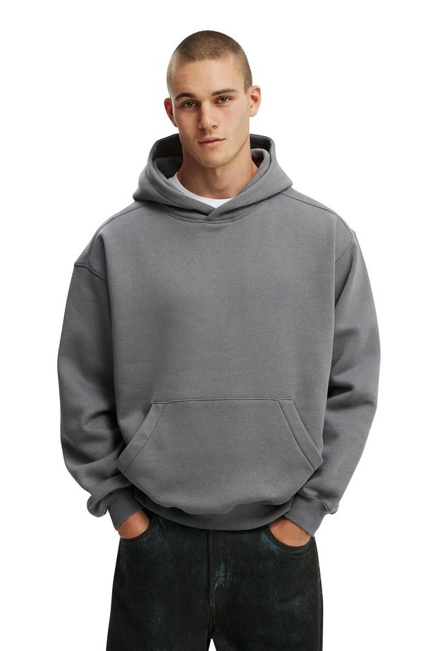 コットンオン メンズ アウター パーカー・スウェット Cotton Mens Box Fit Hoodie Slate Stone スレート