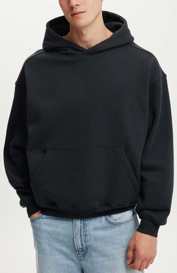 コットンオン メンズ アウター パーカー・スウェット Cotton Mens Box Fit Hoodie Washed Black ブラック 20,480円