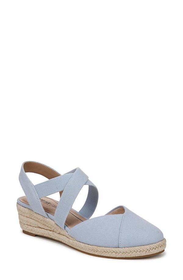 ライフストライド レディース シューズ サンダル プラットフォーム LifeStride Kimball Slingback Espadrille Platform Wedge Blue ブルー