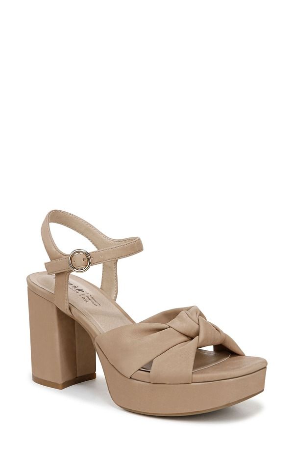 ライフストライド レディース シューズ ヒール プラットフォーム サンダル アンクル LifeStride August Ankle Straplatform Sandal Tan タン