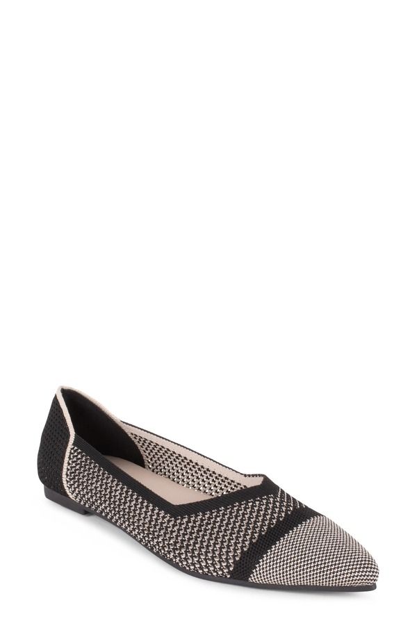 タハリ レディース シューズ パンプス ニット Tahari Antigua Knit Pointed Toe Flat Black ブラック