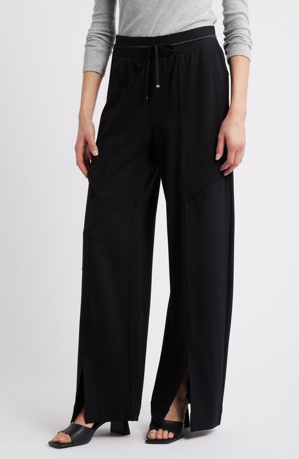 ウィットウィズダム レディース ボトムス レギンス ワイドレッグ パンツ Wit Wisdom Glider Skyrise Wide Leg Drawstring Pants Black ブラック