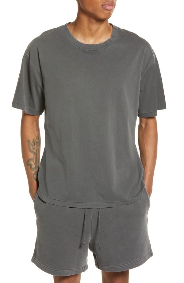 エルウッド メンズ トップス Tシャツ コットン ジャージー Elwood Core Oversize Organicotton Jersey TShirt Grey グレー