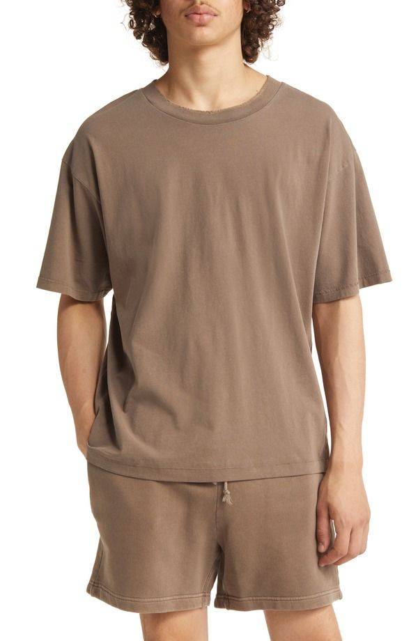 エルウッド メンズ トップス Tシャツ コットン ジャージー Elwood Core Oversize Organicotton Jersey TShirt Vintage Brown ブラウン