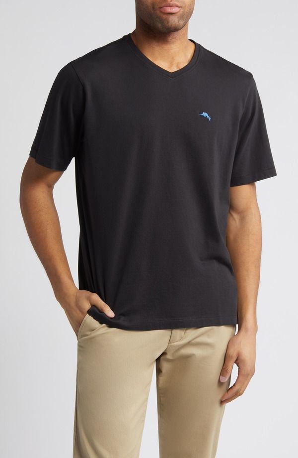 トッミーバハマ メンズ トップス Tシャツ Vネック コットン Tommy Bahama New Bali Skyline VNeck Pima Cotton TShirt Black ブラック
