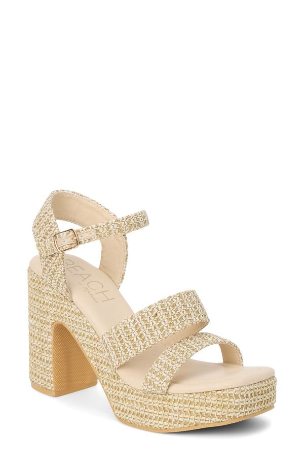 ココナッツバイマッテシィ レディース シューズ ヒール プラットフォーム サンダル アンクル Coconuts by Matisse Alessiankle Straplatform Sandal Beige Raffia ベージュ