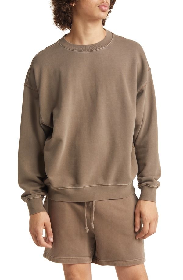 エルウッド メンズ アウター パーカー・スウェット クルーネック シャツ Elwood Core Oversize Crewneck Sweatshirt Vintage Brown ブラウン