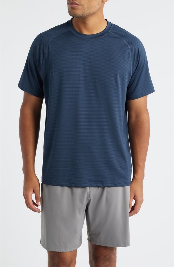 ゼラ メンズ トップス Tシャツ Zella Perforated Training TShirt Navy Eclipse ネイビー