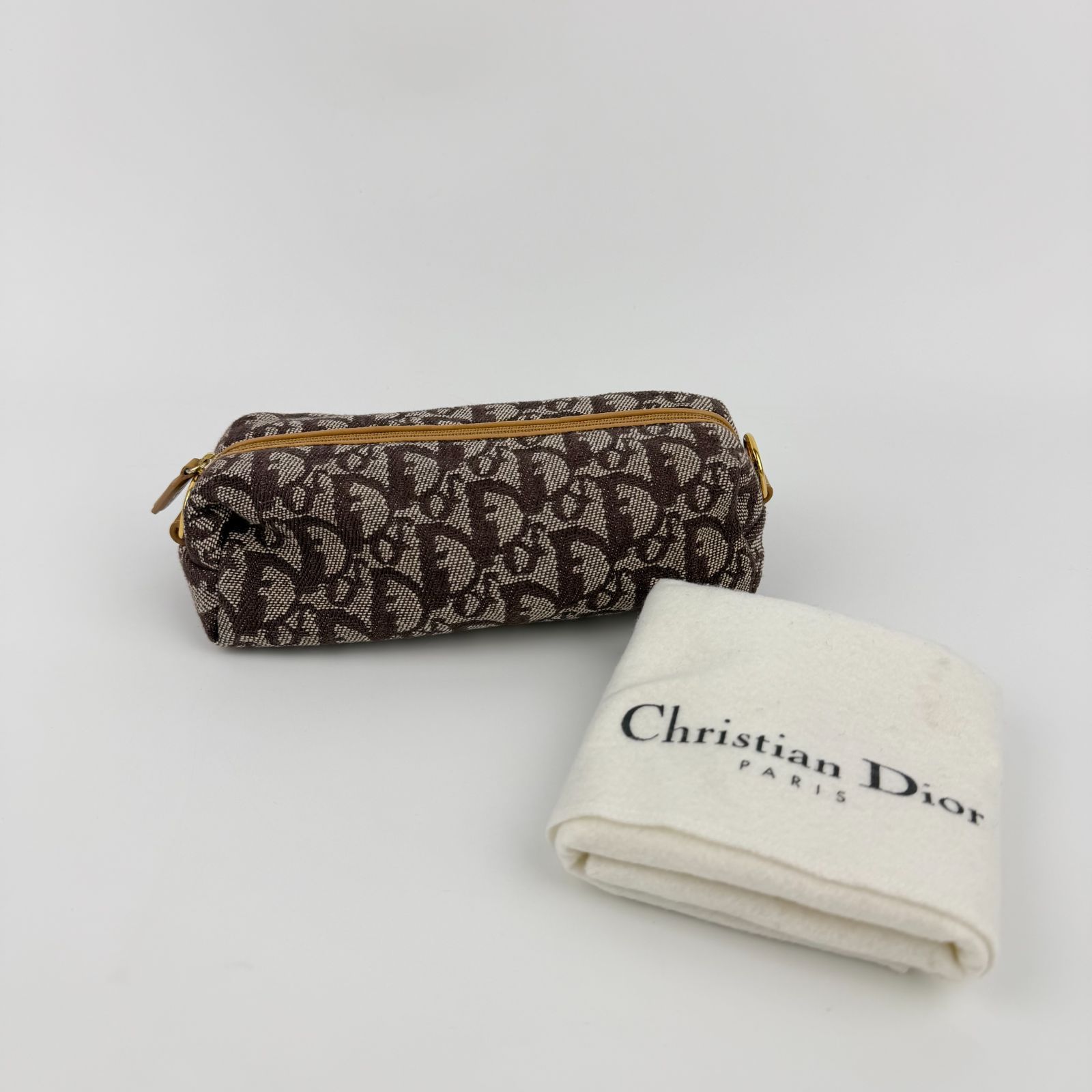 【中古】Christian Dior クリスチャンディオール トロッター ポーチ ブラウン キャンバス ヴィンテージ レディース【中古美品】HIBUOCHI VINTAGE hboc260515a03