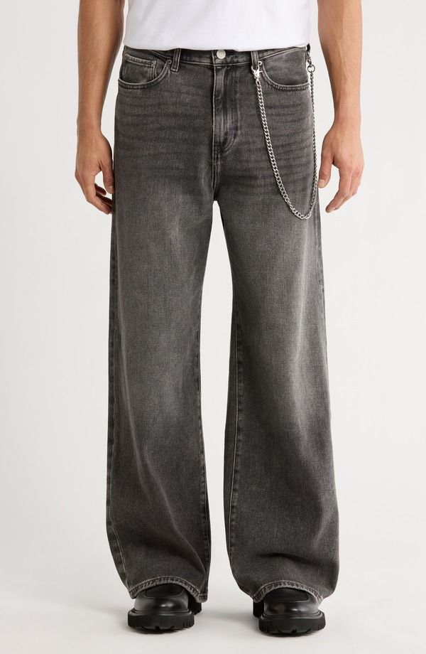 パクサン メンズ ボトムス デニムパンツ ストレート ジーンズ PacSun Sawyer Straight Leg Jeans Grey グレー