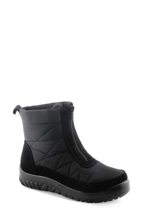 フレクサス レディース シューズ ブーツ・レインブーツ キルティング Flexus by Spring Step Lakeffect Waterproofaux Fur Lined Quilted Snow Bootie Black ブラック