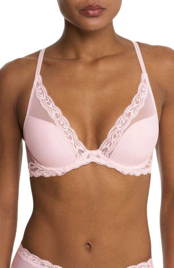 ナトリ レディース トップス Tシャツ Natori Feathers Plunge TShirt Basics Bra Pink Sky ピンク