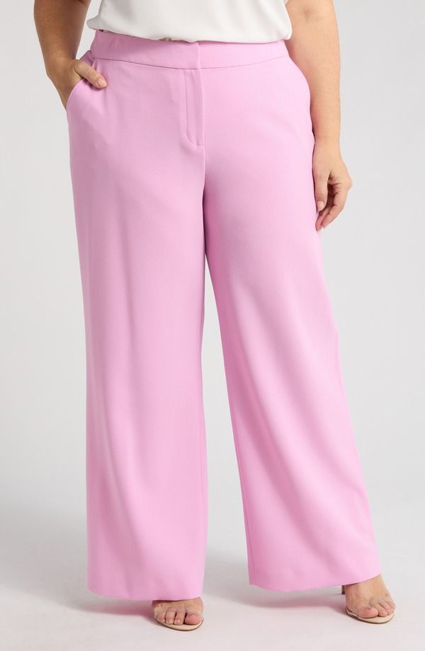 タハリエーエスエル レディース ボトムス レギンス ワイドレッグ パンツ Tahari ASL Wide Leg Pants Pink Macaroon ピンク