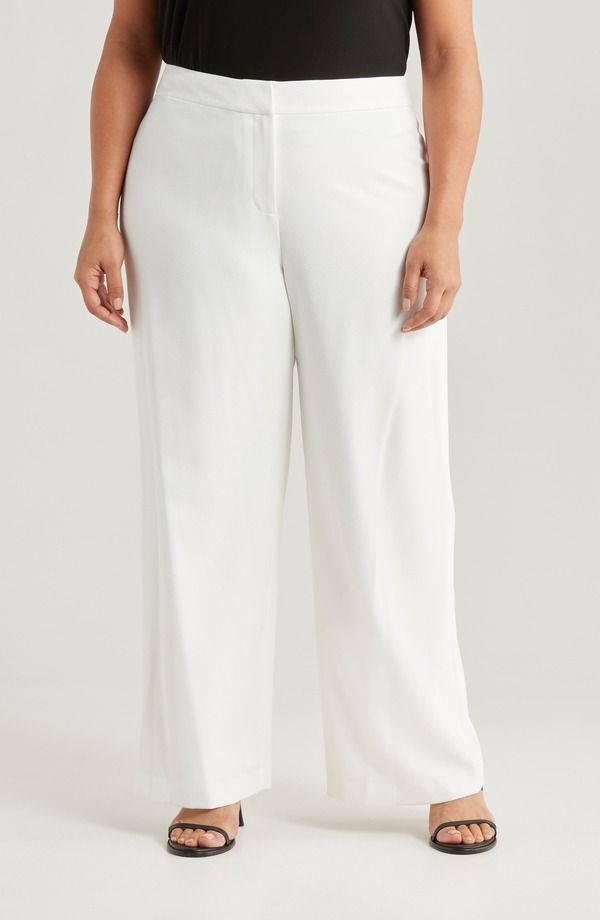 タハリエーエスエル レディース ボトムス レギンス ワイドレッグ パンツ Tahari ASL Wide Leg Pants White ホワイト