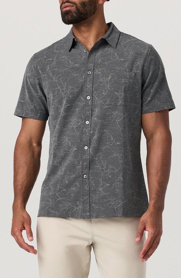 ビュオーリ メンズ トップス シャツ Vuori Short Sleeve Bridge ButtonUp Shirt Root Drawn