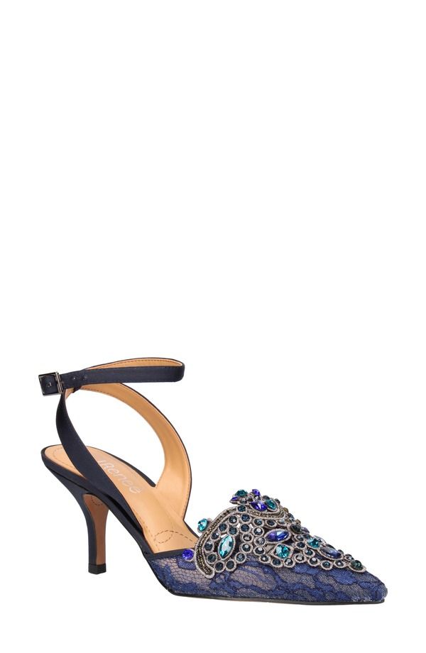 ジェイレニー レディース シューズ ヒール J Rene Desdemona Pointed Toe Pump Navy ネイビー