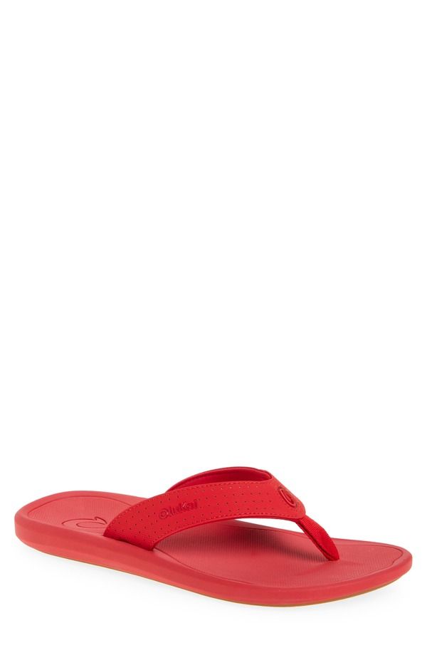 オルカイ メンズ シューズ サンダル OluKai Ki Flip Flop Bright Red Red Lava レッド