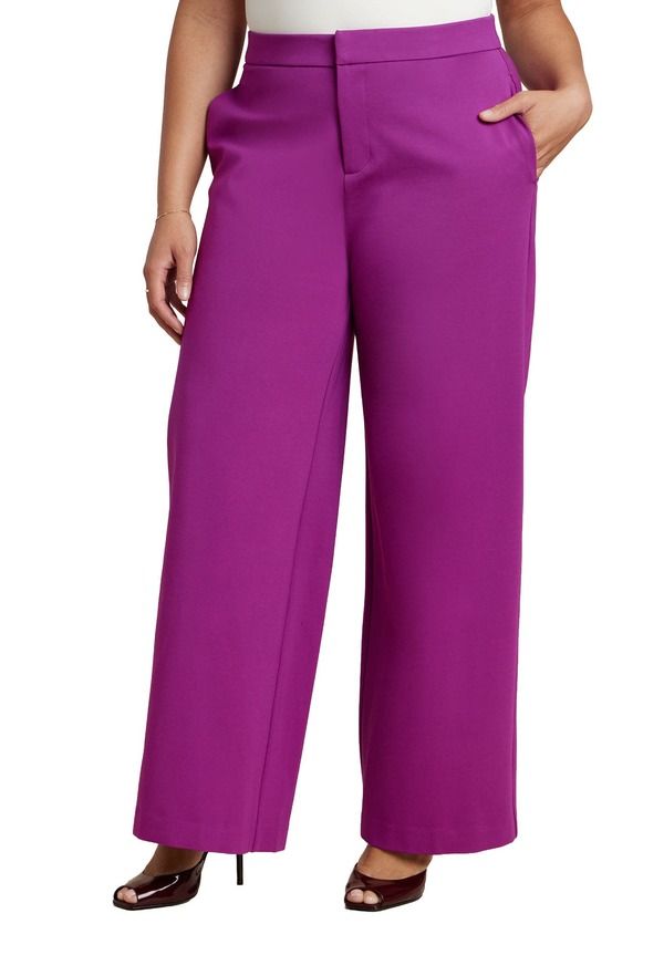 エロクイ レディース ボトムス レギンス ワイドレッグ ELOQUII The Ultimate Stretch Wide Leg Pant Hollyhock